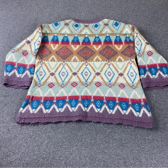 Vintage Sundance Fair Isle Argyle Pattern Fuzzy Mohair Knit Light Sweater Sz M - Picture 14 of 14